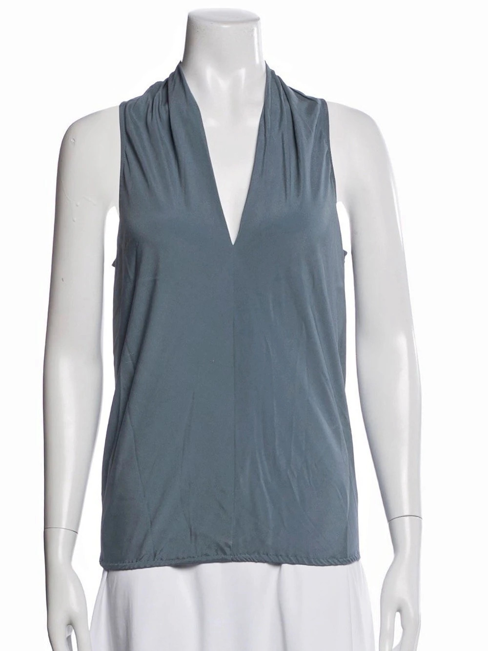 Ramy Brook V-Neck Sleeveless Stretch Silk Top